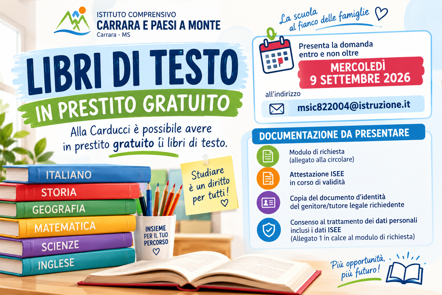 Prestito gratuito dei libri di testo – Scuola Secondaria “G. Carducci